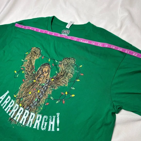 Star Wars Green Chewbacca Holiday Lights Tee - Picture 8 of 10